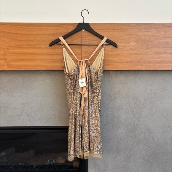 Free People Gold Mini Dress - Picture 9 of 15